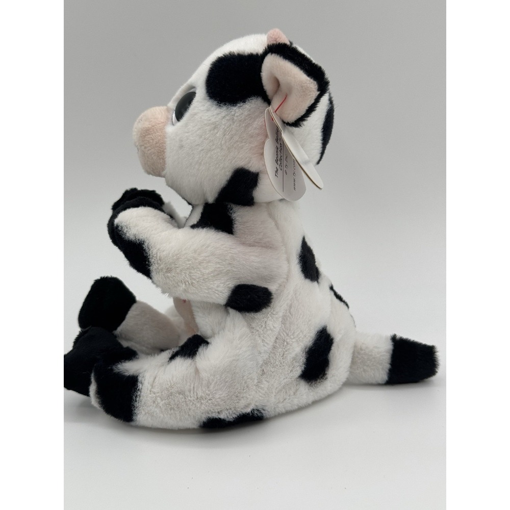 Ty Beanie Bellies Herdly Cow Plush with Ear Tag Stuffed Black White Stuffed - Picture 3 of 4
